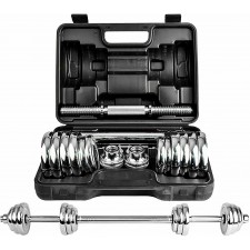 SET 2 MANUBRI E DISCHI X PALESTRA 20KG PESI BILANCIERE 10 KG A MANUBRIO ACCIAIO