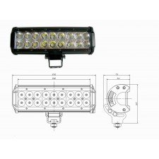 FARO TORCIA SUPPLEMENTARE LED SUV AUTO 12V 18 LED 54W 6000K IP68 ULTRA LUMINOSO
