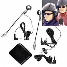KIT INTERFONO PER CASCO MOTO COPPIA DI AURICOLARI MP3 MICROFONO AUX