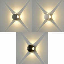 APPLIQUE LED 4000K A SFERA DA ESTERNO 10W A PARETE MURO IP65 PLAFONIERA BIANCO 