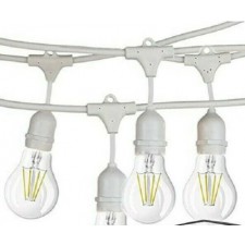 CATENA LUMINOSA 10 MT LAMPADINE INCLUSE CORDONIERA BIANCA 10 PORTALAMPADA E27 