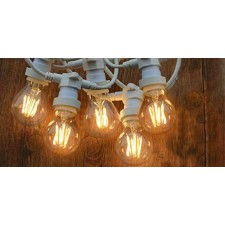 CORDONIERA LUMINOSA ESTERNO E27 GAZEBO 10 PORTALAMPADA CATENARIA CAVO BIANC0