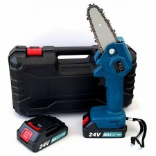 MINI ELETTROSEGA A DOPPIA BATTERIA 24V MOTOSEGA ELETTRICA TAGLIARAMI POTATURA 