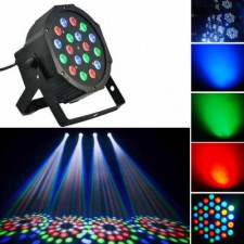 PROIETTORE LUCI LED FARO 18 LED RGB MIXAGGIO MORBIDO DMX FESTE EVENTI DISCOTECA 