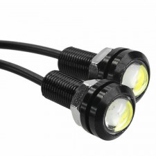 COPPIA DI LED A BOTTONE PER AUTO CAMPER BARCA 12V 3W BIANCO FREDDO CON LENTE