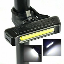 LUCE BICI BICICLETTA LED COB BIANCA RICARICABILE USB ANTERIORE FARO TE-B0086