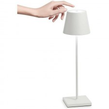 LUMIERE LAMPADA TAVOLO LED RICARICABILE IN ALLUMINIO COLORE BIANCA 