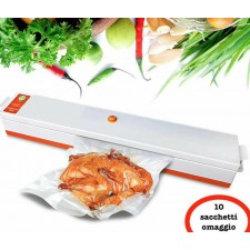 MACCHINA SOTTOVUOTO PROFESSIONALE SIGILLA SACCHETTI CONFEZIONA ALIMENTI 10 BUSTE 