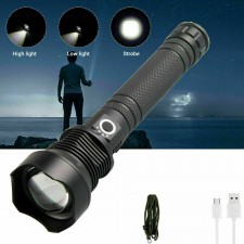 TORCIA TATTICA MILITARE LED CREE T6 RICARICABILE ZOOM DOPPIA BATTERIA 