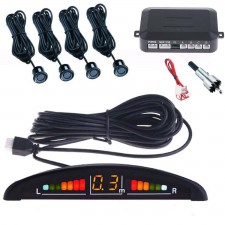 KIT 4 SENSORI PARCHEGGIO AUTO DISPLAY LED SUONO ACUSTICO VERNICIABILI CICALINO