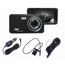 TELECAMERA DVR FULL HD VIDEOREGISTRATORE PER AUTO 2 TELECAMERE DISPLAY 4" GT19 