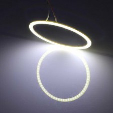 COPPIA 100MM 12W ANGEL EYES WHITE COB LED 6000K BMW AUDI FIAT OPEL VOLKSWAGEN
