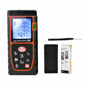 DISTANZIOMETRO MISURATORE METRO LASER DIGITALE LCD PROFESSIONALE PORTATILE 40 M 