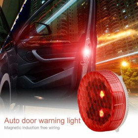 COPPIA LED AUTO PORTA APERTA ALLARME ANTI-COLLISIONE LUCI WIRELESS MAGNETICO