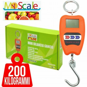 BILANCIA DIGITALE PROFESSIONALE CON GANCIO DINAMOMETRO A MOLLA 200KG SOSPESA GRU
