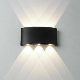 APPLIQUE LED NERO DA PARETE 24W IP 65 LUCE BIANCO NATURALE X ESTERNO INTERNO 