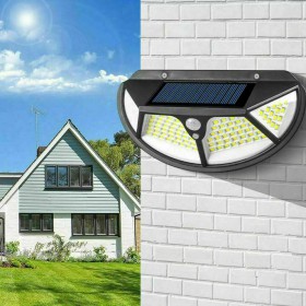 Set 2pz Lampada Faro LED Solare Faretto Sensore Movimento Luce Esterno Giardino 