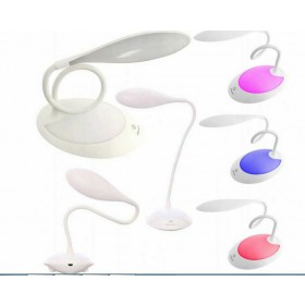 LAMPADA TOUCH RGB TAVOLO SCRIVANIA LED USB RICARICABILE 3 LUMINOSITA' SNODABILE