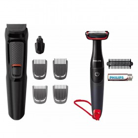 PHILIPS RASOIO ELETTRICO MULTIGROOM RIFINITORE PRECISIONE BARBA RICARICABILE MG3